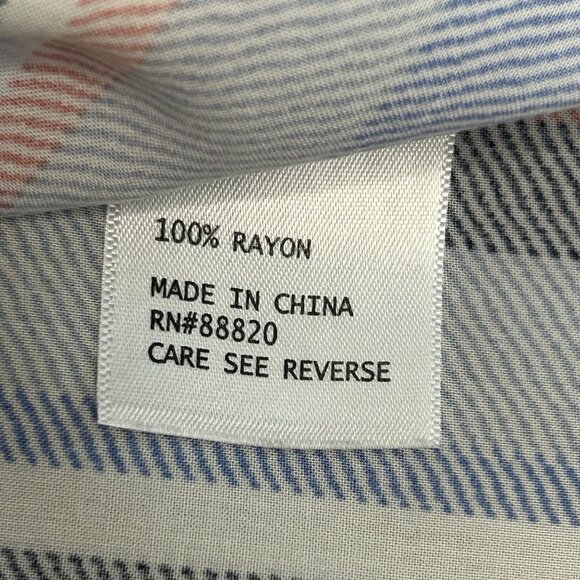 CYNTHIA ROWLEY Blouse Sz S Striped Rayon Faux Wrap V-Neck High Low Long Sleeve - Picture 4 of 13